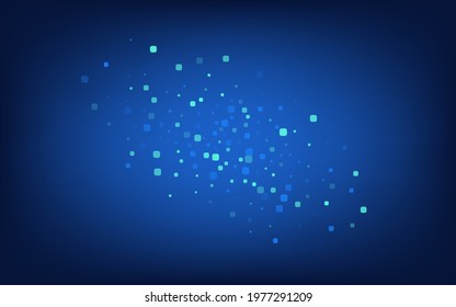 Blue Square Celebration Blue Vector Background. Effect Confetti Backdrop. Carnaval Rhombus Illustration. Turquoise Falling Card.