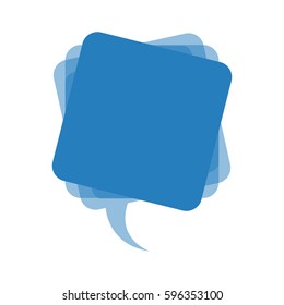 blue square chat bubble icon, vector illustraction design