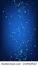 Blue Square Decoration Blue Vector Background. Top Particle Card. Abstract Rhombus Illustration. Turquoise Carnaval Design.
