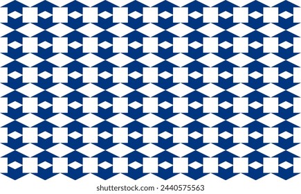 patrón de diamante cuadrado azul, línea de zigzag de flecha azul sin costuras en patrón blanco, flecha arriba y abajo chevron tile repetir patrón sin costuras diseño de imagen completa tela impresión