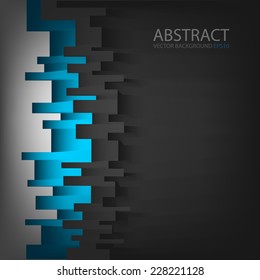 blue square digital background grey color on dark black space overlap layer paper for text and message modern artwork design