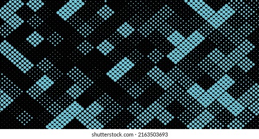 Blue square dot and black background