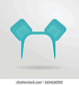 Blue square ears mas. vector illustration