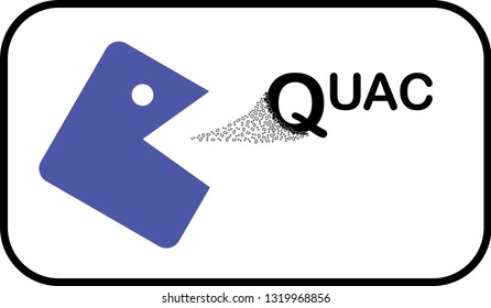 The blue square eats the word 