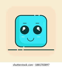 arte vectorial de emoticonos cuadrados azules y gráficos