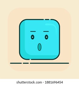 Blue square emoticon  vector graphics