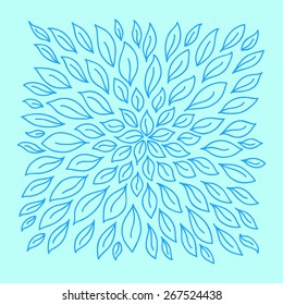 blue square fancy rosette with leaves