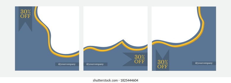 Blue square frame design template vector illustration. Good for business, social media, product promotion, web.
