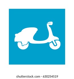 blue square frame with scooter icon vector illustration