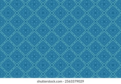 Blue square geometric fabric design pattern
