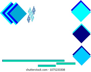 Blue square geometric icon logo on white background ,pattern for business banner,frame board for text information   work presentation