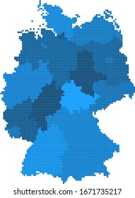 Mapa de la plaza azul de Alemania sobre fondo blanco. Ilustración vectorial.