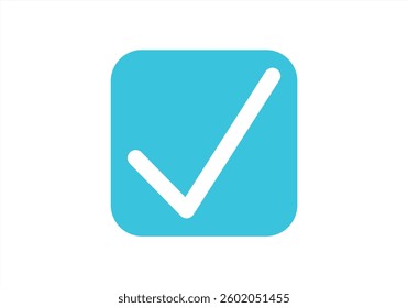 Blue square icon with social network user verification tick
