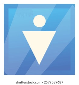 Blue square icon with a white male restroom symbol, perfect for indicating male restrooms