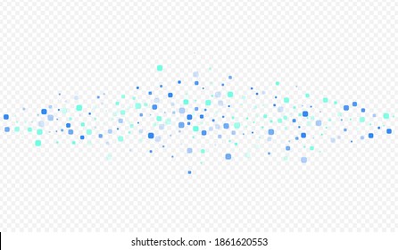 Blue Square Invitation Vector Transparent Background. Carnaval Rhombus Wallpaper. Celebration Confetti Backdrop. Turquoise Top Banner.