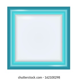 blue square label with white line on white background