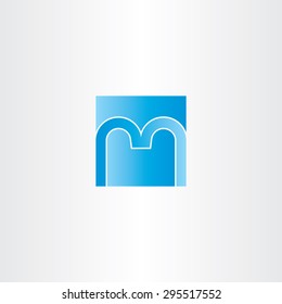 blue square letter m logo design icon element