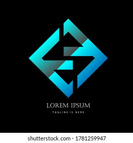 the blue square logo can be used for company emblems