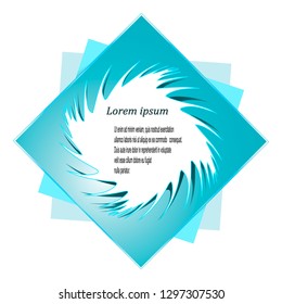Blue square logo design template .Creative logo. Text. Isolated, white. Vector