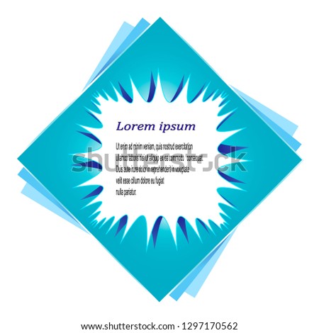 Blue square logo design template .Creative logo. Text. Isolated, white. Vector