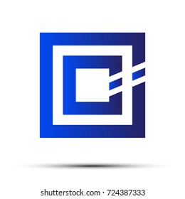 Blue square logo on white
