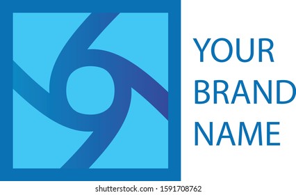 Blue Square Logo Vector Design