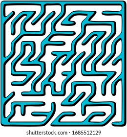 Blue square maze(12x12) on a white background svg