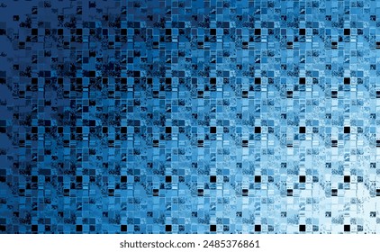 Blue Square Mesh And Grunge Pattern With Ornamental abstract wallpaper with blur effect