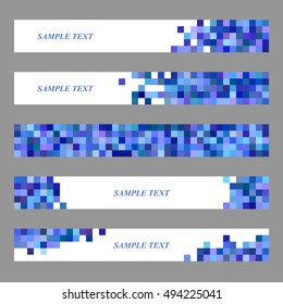 Blue square mosaic web banner template design set