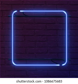 Square Pink Neon Sign Vector Realistic Stock Vector (Royalty Free ...