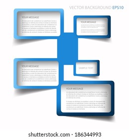 Blue square paper background infographic chart 