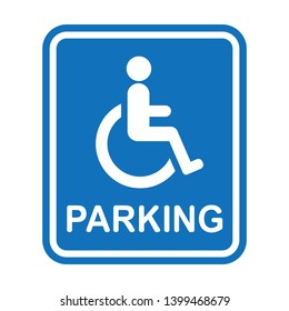 Blue Square Parking Sign Handicap Symbol Stock Vector (Royalty Free ...