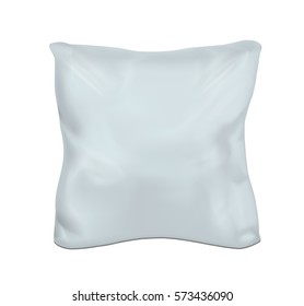 Blue square pillow. Vector mock up