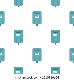 Blue square post box pattern seamless flat style for web vector illustration