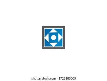 Blue square shape vector company logo design element
