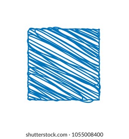 Blue Square Sketchy Background, Vector Illustration