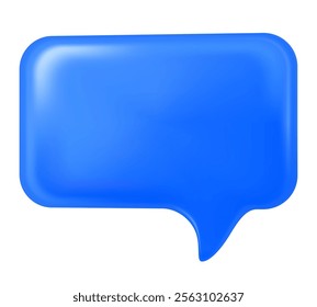 Blue square speech bubble chat isolated, vector illustration icon