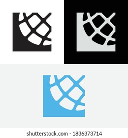 Blue Square Sphere Circle Planet Abstract Logo