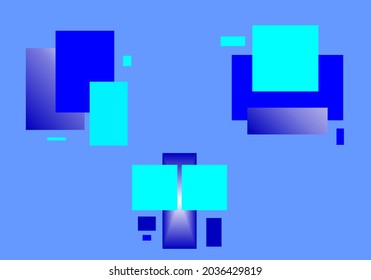 Imagen abstracta con tema cuadrado azul, para papel pintado