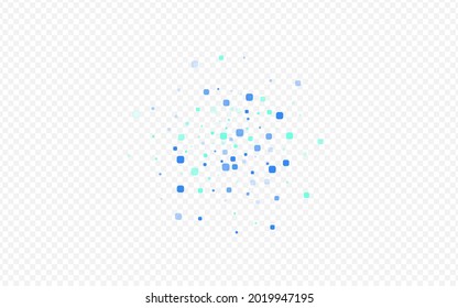 Blue Square Top Vector Transparent Background. Celebration Particle Texture. Falling Rhombus Card. Turquoise Invitation Wallpaper.