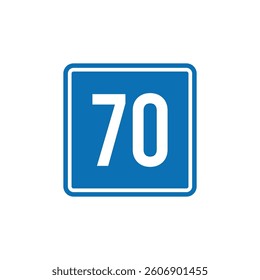 Blue Square Traffic Sign Vector Template