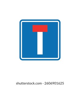 Blue Square Traffic Sign Vector Template