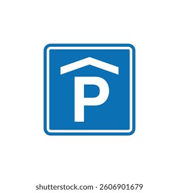 Blue Square Traffic Sign Vector Template