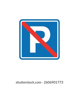 Blue Square Traffic Sign Vector Template