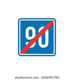 Blue Square Traffic Sign Vector Template