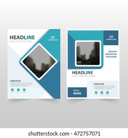 Blue square Vector annual report Leaflet Brochure Flyer template design, book cover layout design, abstract business presentation template, a4 size design