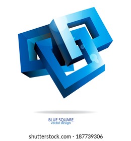 Blue square vector design