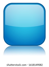 Blue square vector web button with reflection