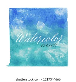 blue square watercolor vector background 