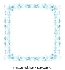 blue squared messy pencil brush stroke frame border pattern, vector illustration